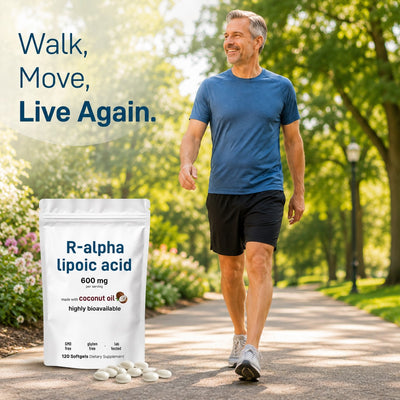 R Alpha Lipoic Acid 600mg with Coconut Oil, 120 Softgels