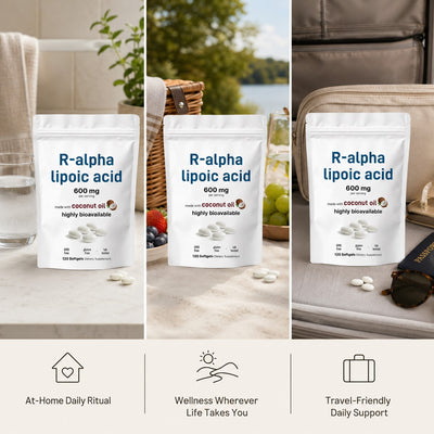 R Alpha Lipoic Acid 600mg with Coconut Oil, 120 Softgels