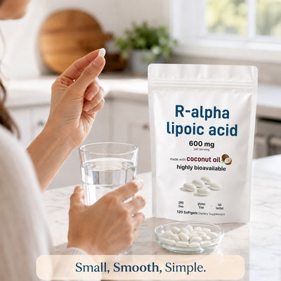 R Alpha Lipoic Acid 600mg with Coconut Oil, 120 Softgels