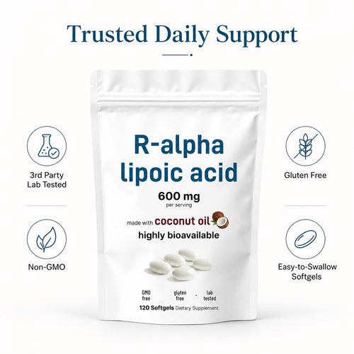 R Alpha Lipoic Acid 600mg with Coconut Oil, 120 Softgels