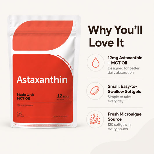 Astaxanthin 12mg with MCT Oil, 120 Softgels