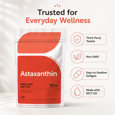 Astaxanthin 12mg with MCT Oil, 120 Softgels